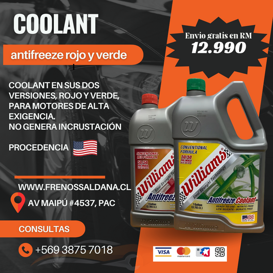 Coolant Antifrezer 50/50 WILLIAMS USA