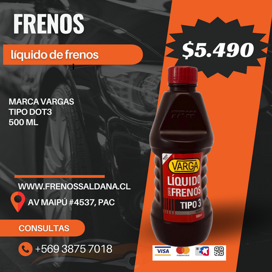 LIQUIDO DE FRENOS VARGA DOT3 500ML